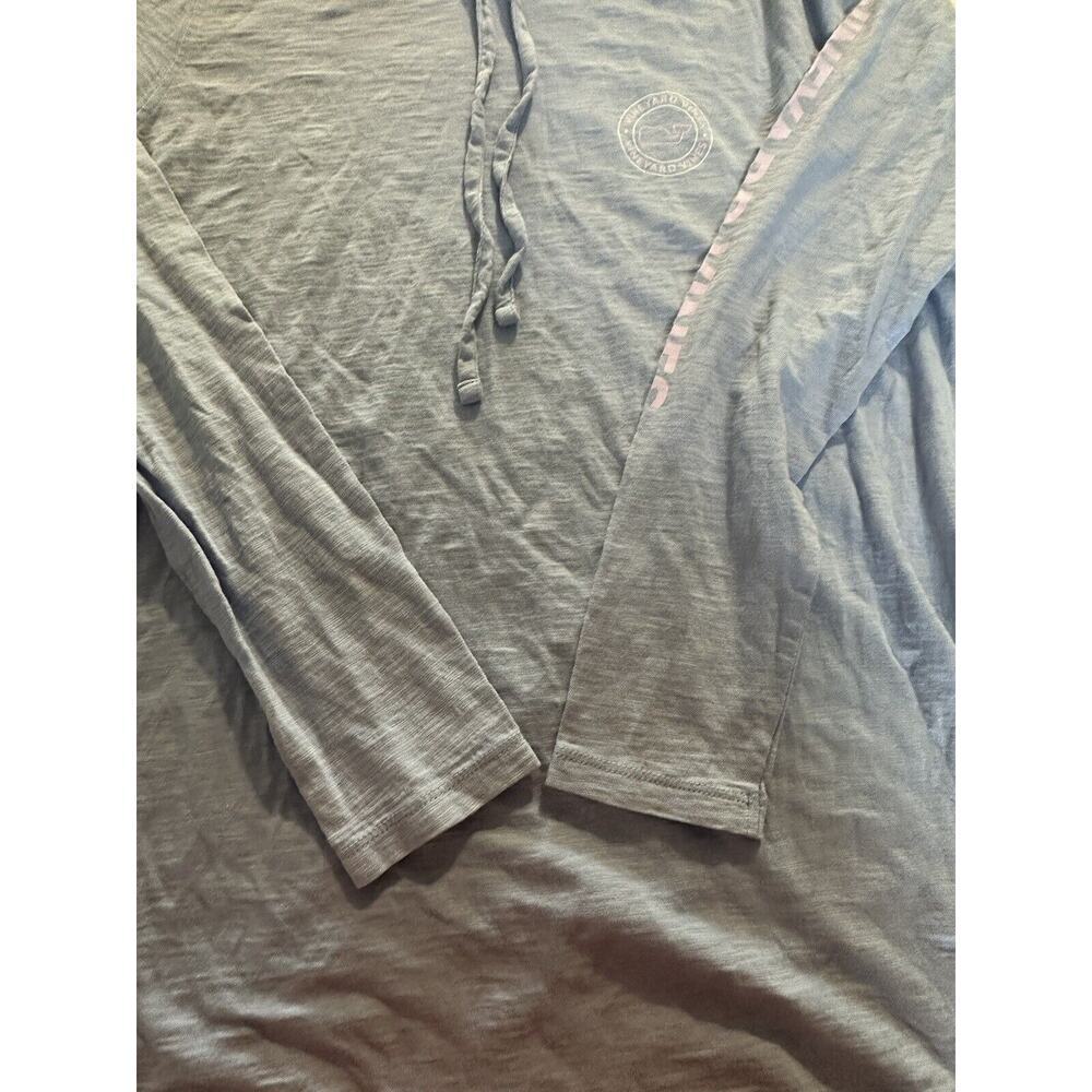 Vinyard Vines Long Sleeve Hooded Shirt Sz Small Blue Pink Lightweight Casual - Picture 9 of 11